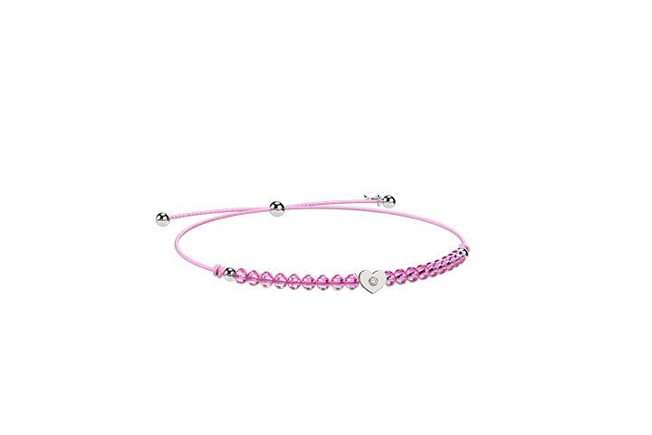 Nanán Bracciale Cordino con cuore rosa