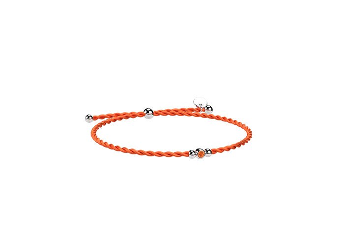 Nanán Bracciale Cordino E Argento Arancio