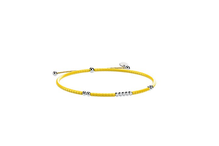 Nanán Bracciale Cordino e Argento giallo