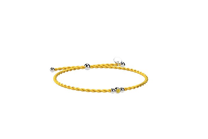 Nanán Bracciale Cordino e Argento giallo