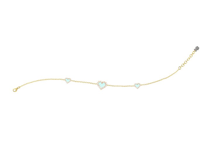 Nanán Bracciale Cuori Azzurri Argento