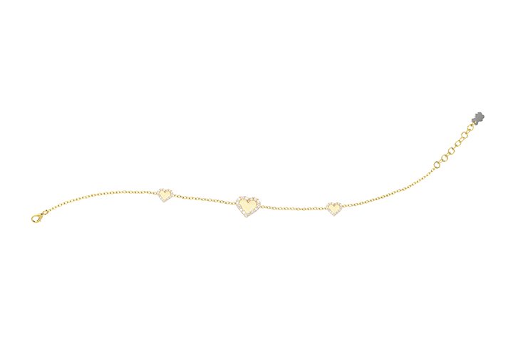 Nanán Bracciale Cuori Gialli Argento