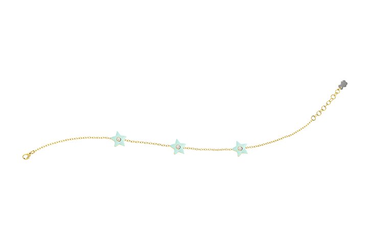 Nanán Bracciale Stelle Azzurre Argento