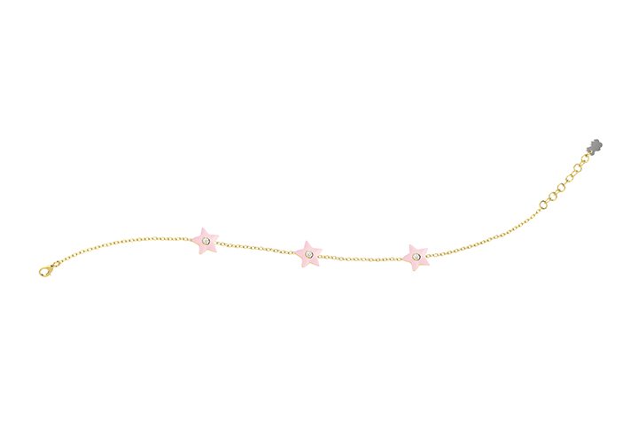 Nanán Bracciale Stelle Rosa Argento