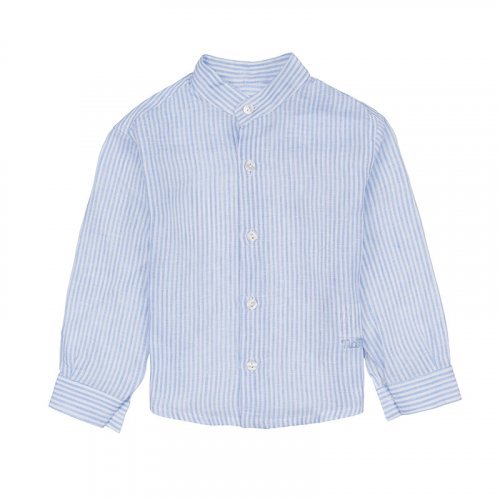Nanán Camicia Azzurra A Righe In Lino
