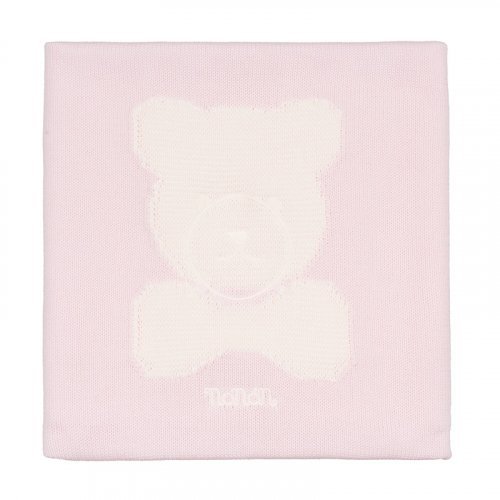 Nanán Coperta In Filo Rosa Con Orso