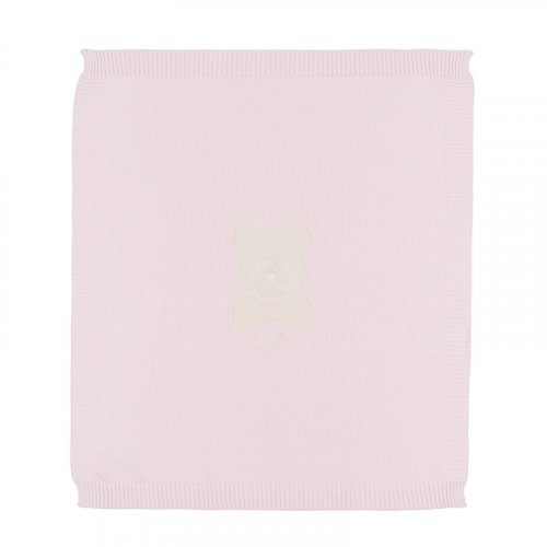 Nanán Coperta in filo rosa con orso