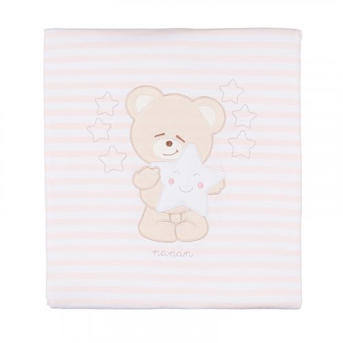 Nanán Coperta Rigata Rosa