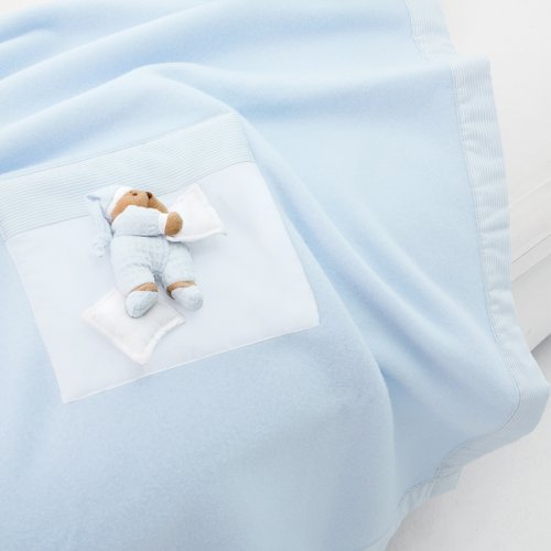 Nanán Copertina Carrozzina In Pile Puccio Azzurra