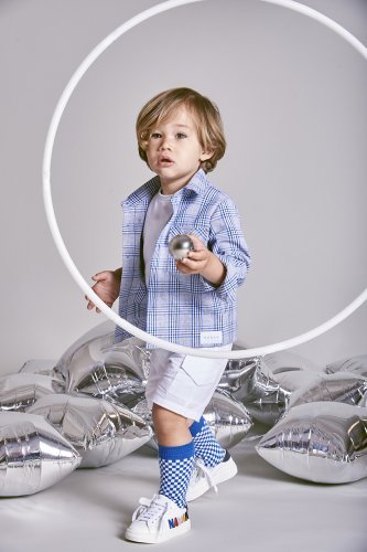 Nanán Giacca/camicia Scozzese Blu