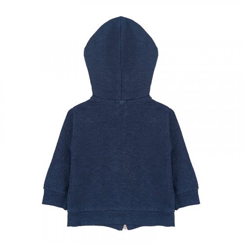 Nanán Maglia Con Zip E Cappuccio Blu
