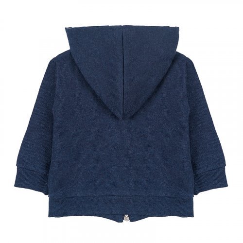 Nanán Maglia Con Zip E Cappuccio Blu