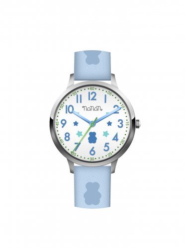 Nanán Orologio bambino bianco azzurro - silver