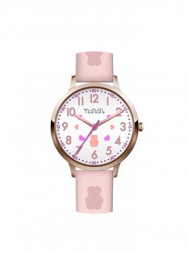 Nanán Orologio Bambino Bianco Rosa - Gold Rose