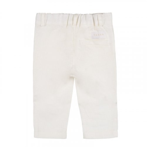 Nanán Pantaloni In Lino Panna
