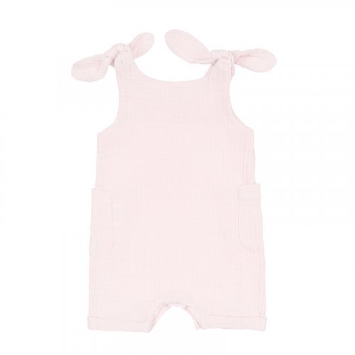 Nanán Salopette In Garza Con Nodini Rosa