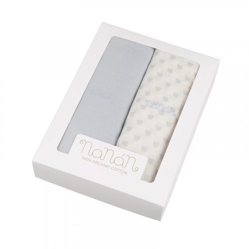 Nanán Set 2 Pz Mussola Azzurro 120x120 Cm