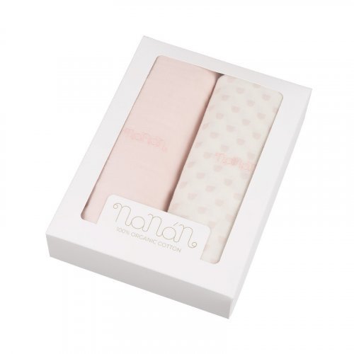 Nanán Set 2 pz mussola rosa 120x120 cm
