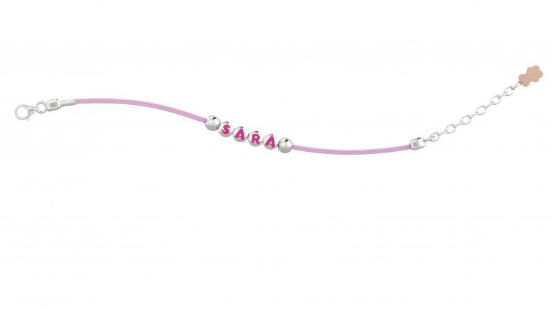 Nanán Spilla Portaciuccio Con Cordino Rosa - Ag 925