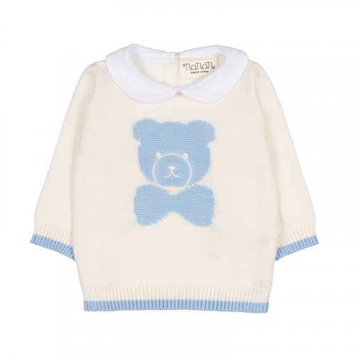 Nanán Tutina 2PZ in filo azzurro con colletto