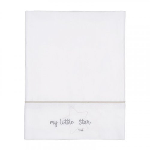 Nanán Set Lenzuola Carrozzina "My Little Star" Ricamo Grigio