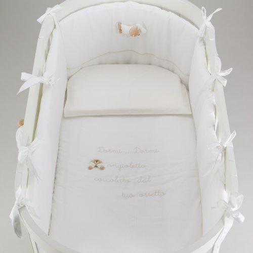 Nanán Set Piumone E Paracolpi 4pz Per Lettino Ovale Bianco