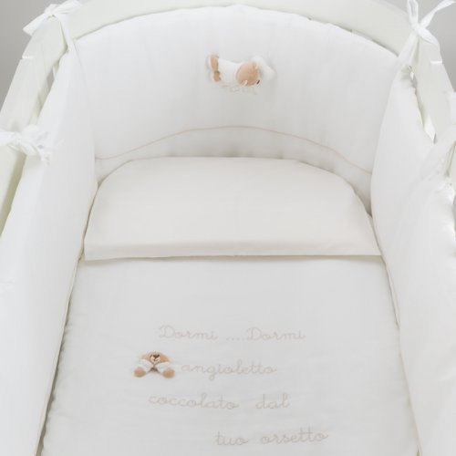 Nanán Set Piumone E Paracolpi 4pz Per Lettino Ovale Bianco