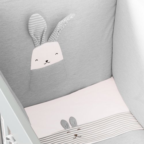 Nanán Set Piumone e paracolpi con coniglietto grigio