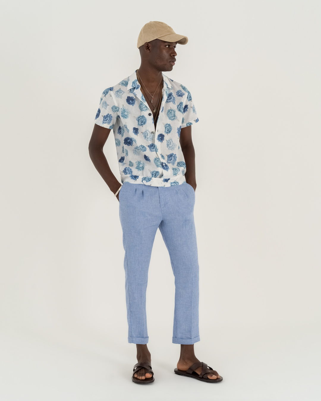 Neill Katter Camicia Blue Roses