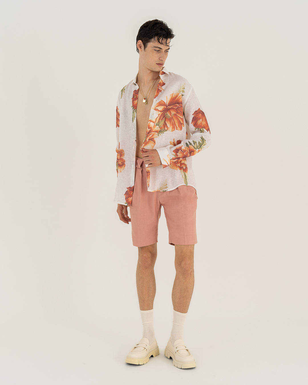 Neill Katter Camicia Rosa Arancio Bruciato