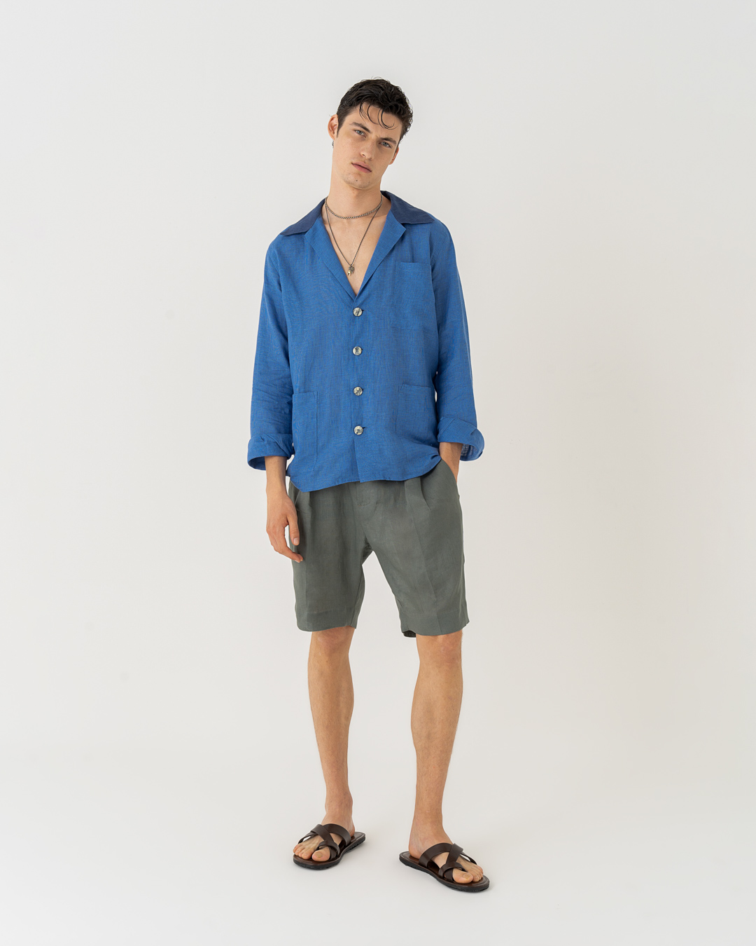 Neill Katter Giacca Camicia Eleganza Di Lino