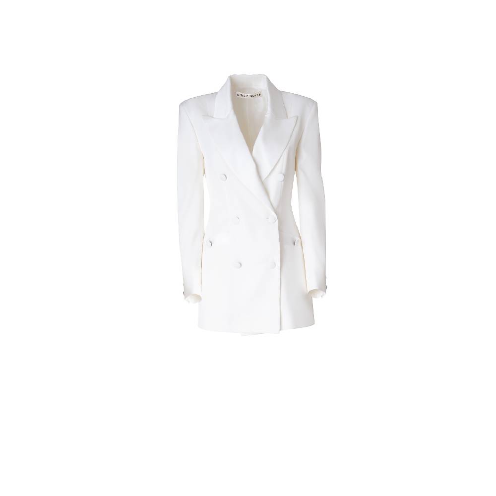 Nineminutes IMNOTPERFECT – THE DOUBLE BLAZER DRESS WHITE