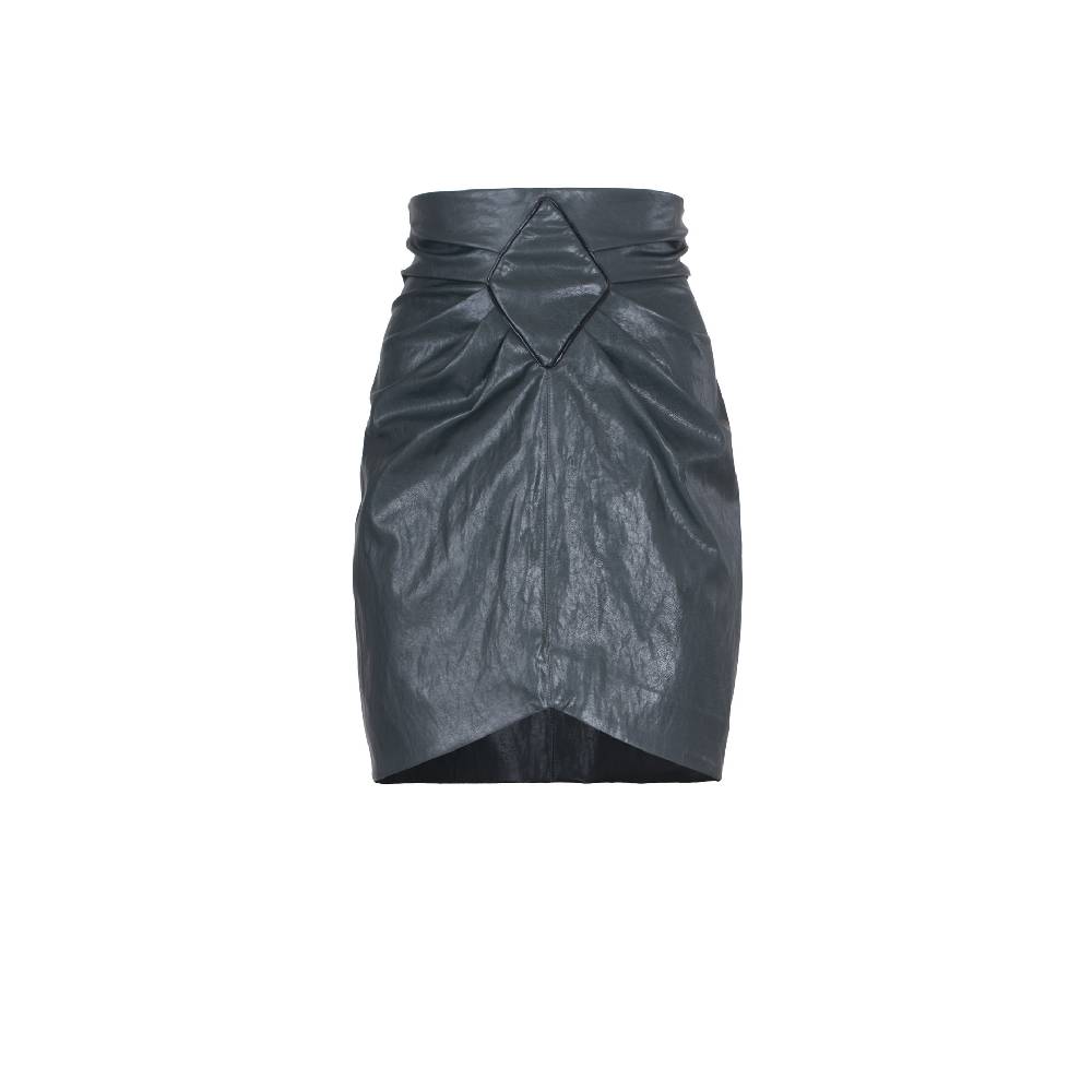 Nineminutes FW20.21 – THE RHO SKIRT LEATHER GREEN
