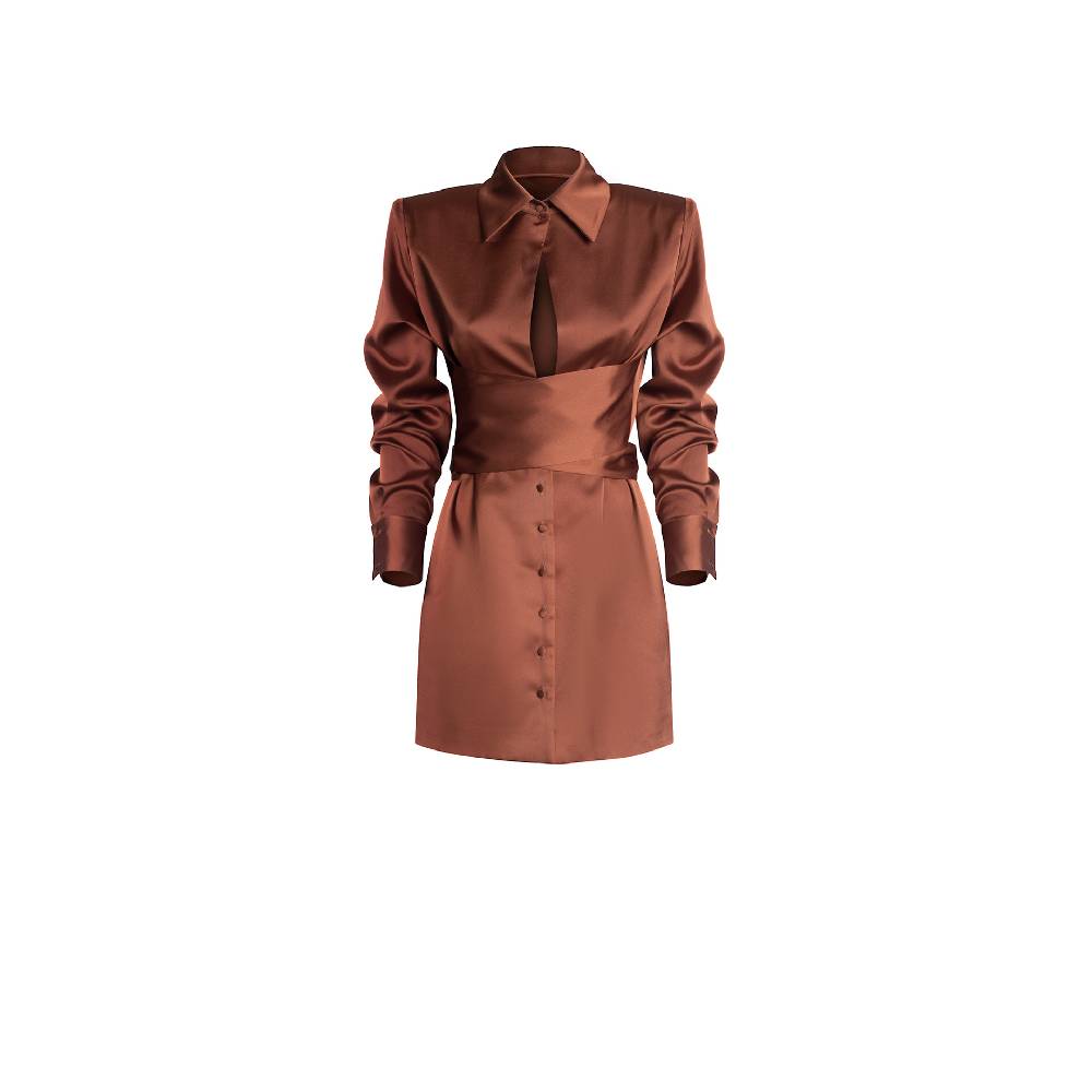 Nineminutes FW22.23 -THE GIA MIDI DRESS BRONZE