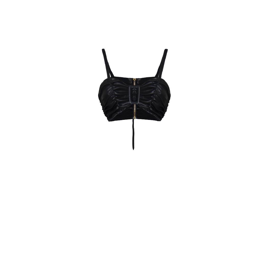 Nineminutes IMNOTPERFECT – THE BRA LEATHER BLACK