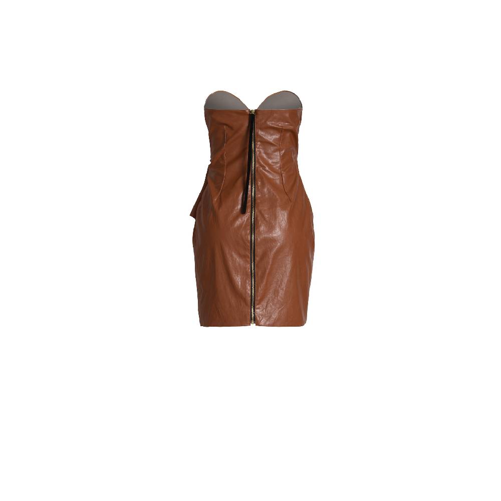 Nineminutes SS20 – THE PHOENIX DRESS LEATHER CUOIO