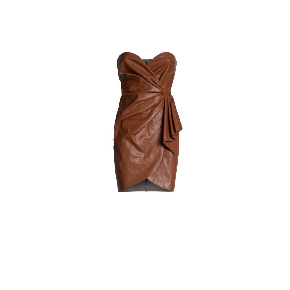 Nineminutes SS20 – THE PHOENIX DRESS LEATHER CUOIO