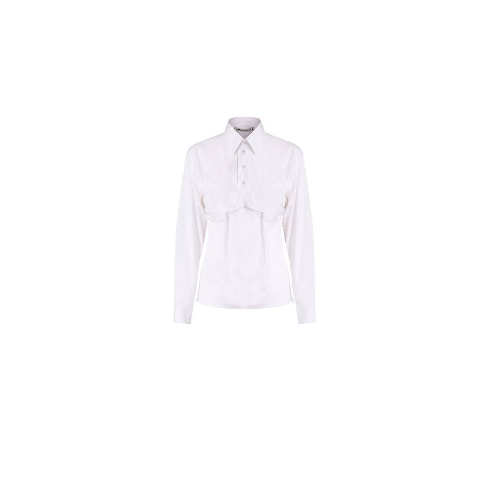 Nineminutes REVERSIBLE – THE MICHELLE SHIRT COTTON WHITE