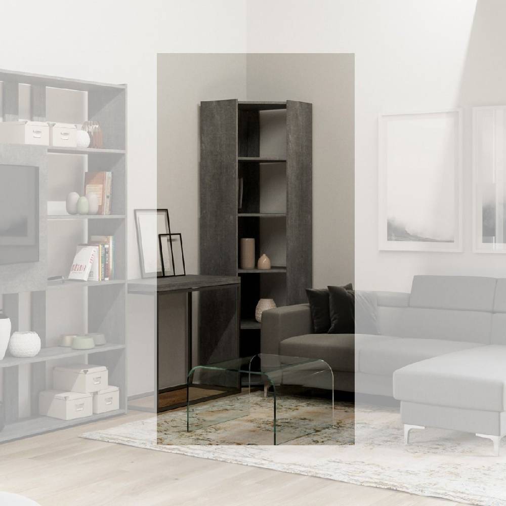 Itamoby Composizione Kato Angolo A CM 6 Ripiani 2 Fianchi + 2 Fasce Retro