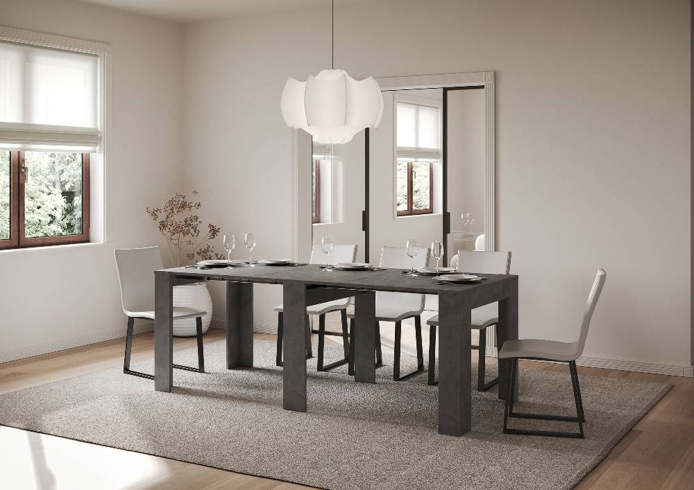 Itamoby Consolle Allungabile 90×25/181 Cm Slick Antracite