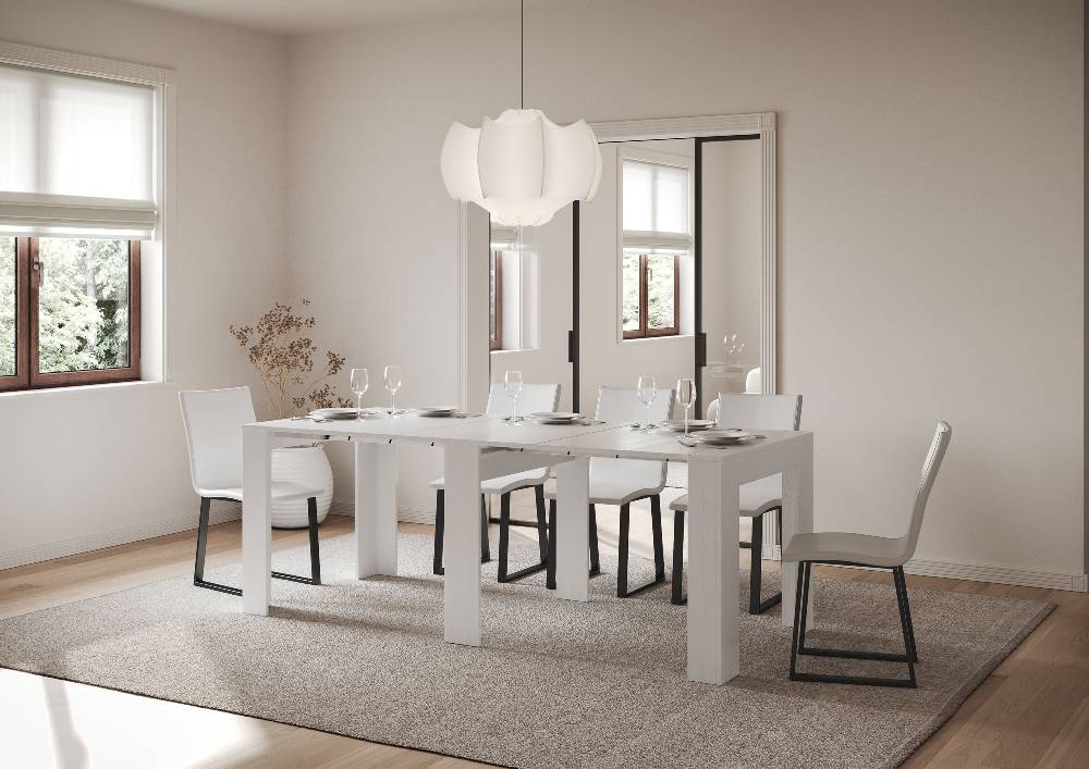 Itamoby Consolle Allungabile 90×25/181 Cm Slick Bianco Frassino