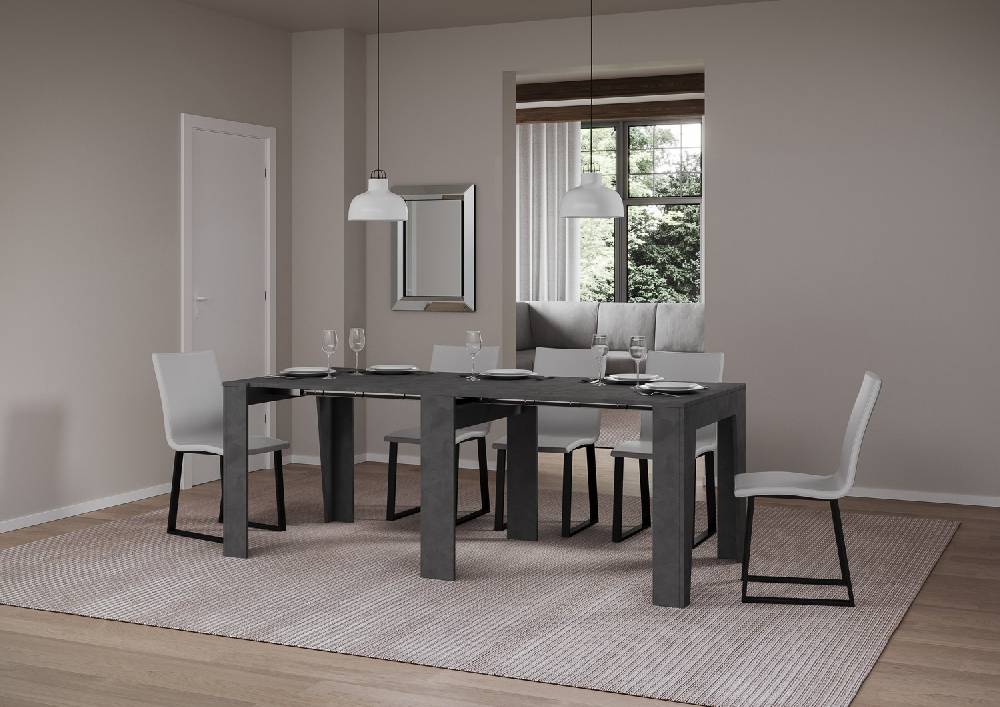 Itamoby Consolle Allungabile 90×25/211 Cm Anea Antracite