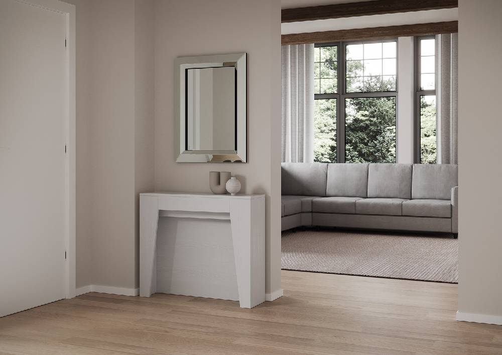 Itamoby Consolle Allungabile 90×25/211 Cm Anea Bianco Frassino