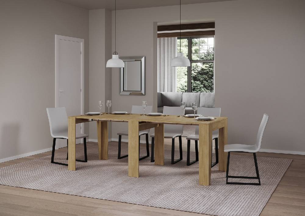 Itamoby Consolle Allungabile 90×25/211 Cm Anea Quercia Natura