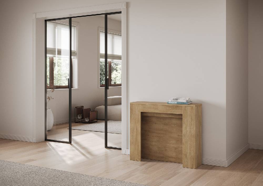 Itamoby Consolle Allungabile 90×25/211 Cm Kiba Quercia Natura