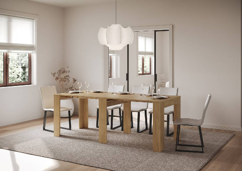 Itamoby Consolle Allungabile 90×25/211 Cm Kiba Quercia Natura