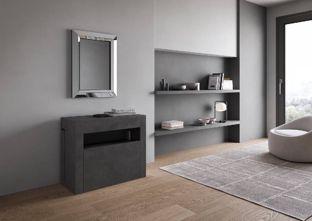 Itamoby Consolle Allungabile Evolve Con Panca Inferiore Antracite