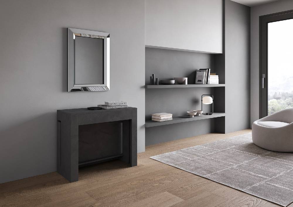 Itamoby Consolle Allungabile Evolve Con Panca Inferiore Antracite