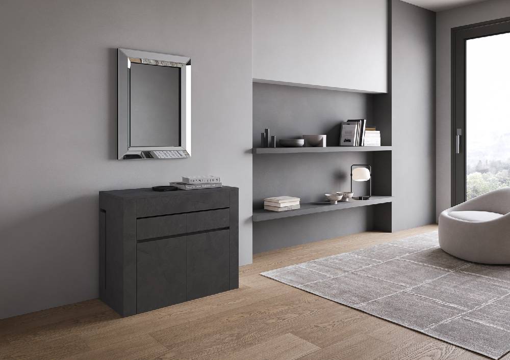 Itamoby Consolle Allungabile Evolve Con Panca Inferiore E Superiore Antracite