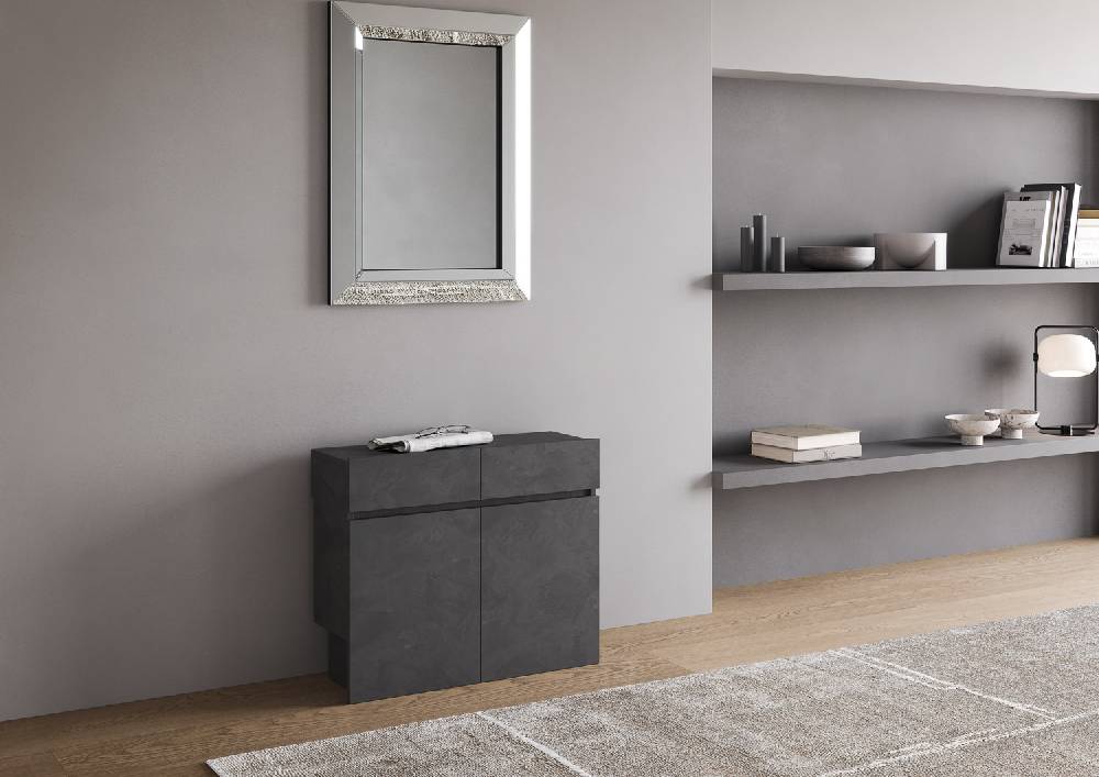 Itamoby Consolle Allungabile Evolve Con Panca Inferiore E Superiore Antracite